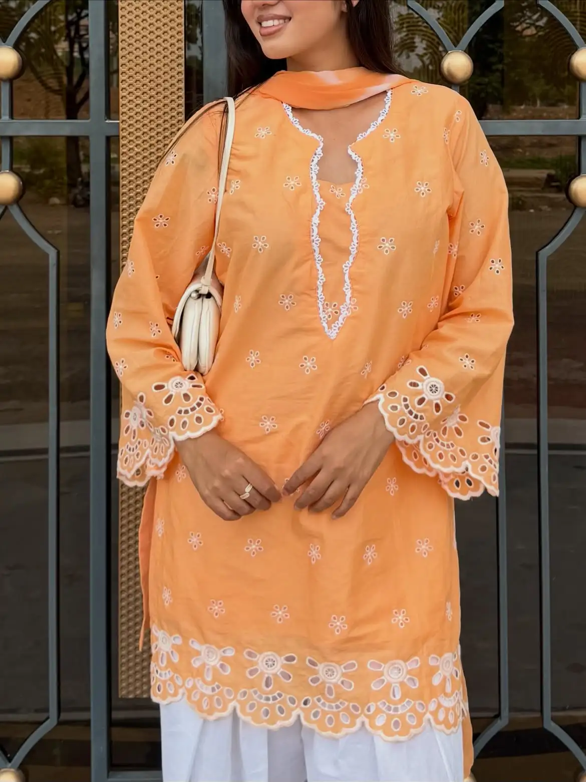 Peach orange 3-piece set.